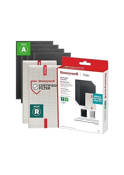 Honeywell Hepa Hava Temizleyici Filtre Kiti – 2 Hepa R Yedek Filtre ve 4 A Karbon Ön Filtre Dahil