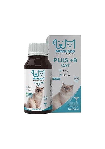 Muvicado Kedi Tüy Sağlığı Damlası +B Kediler Için Tüy ve Tırnak Sağlığını Destekleyen Multivit