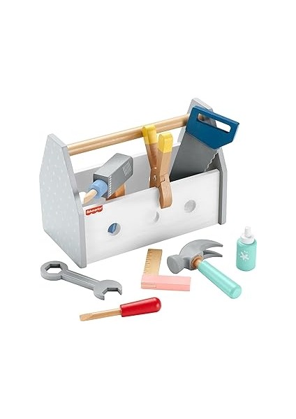 Fisher-Price, 3 Yaş ve Üzeri Çocuklar Için 9 Ahşap Parçadan Oluşan Ahşap Tamir Kutusu ve Oyuncak Ma