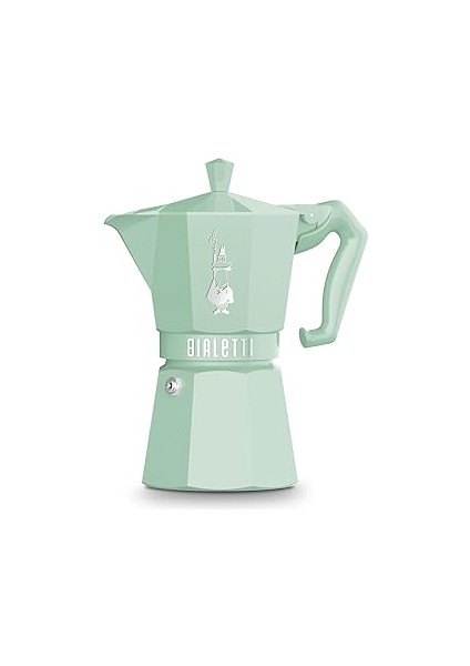 - Moka Exclusive: 6 Cups Ocak Üstü Espresso Pişirici - 270ML - Yeşil Renk - Alüminyum Gövd