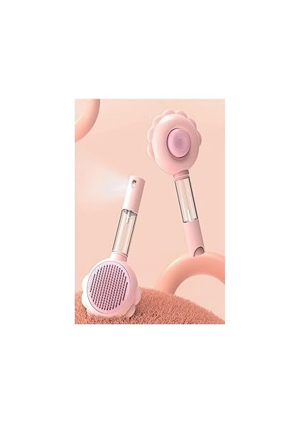 Ti̇neke Basmalı Telli Su Sprey Hazneli Hayvan Kedi Köpek Fırçası Çift 2ın 1