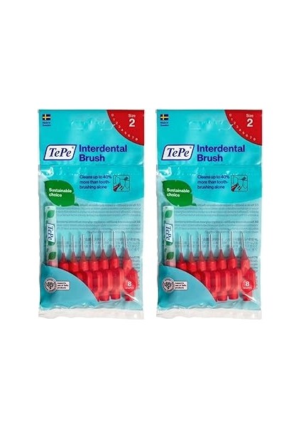 Tepe Interdental Brush Arayüz Fırçası Kırmızı 0.5 mm 8 Li x 2 Adet