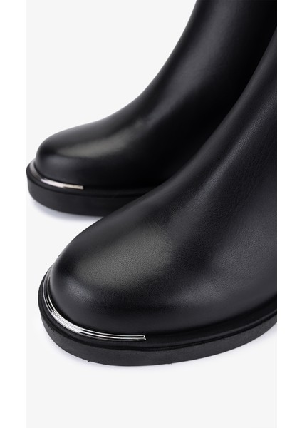 Kadın Hakiki Deri Siyah Topuklu Çizme 51 9040 Bn Czm SK25-26 Sıyah Dr modelleri