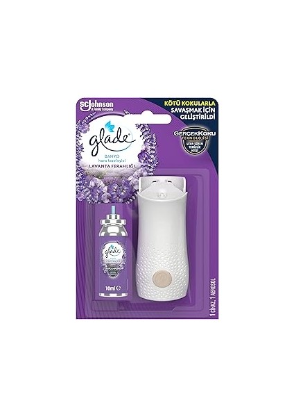 Glade Banyo Hava Tazeleyici Cihaz ve Yedek Lavanta Ferahlığı 10 ml