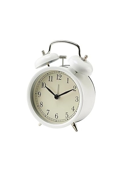 Dekad Analog Nostalji-Alarmlı Saat Çanlar Çalar Saat ile Metal Kasa ve Ön Cam – G x D x Y 10 x