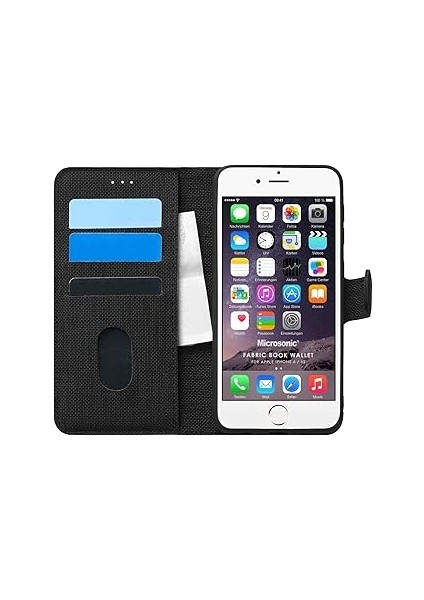 Microsonic 6s Için Kılıf Fabric Book Wallet Siyah [ıphone 6s ile Uyumlu Kılıf - Siyah]