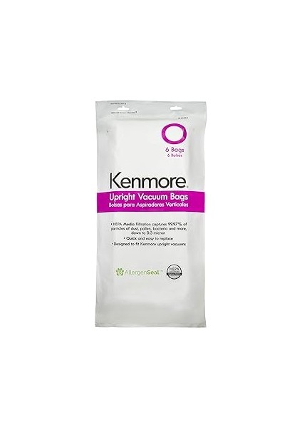 Kenmore 53294 O Hepa Cloth Vacuum Bags For Upright Vacuum Cleaners 6 Pack