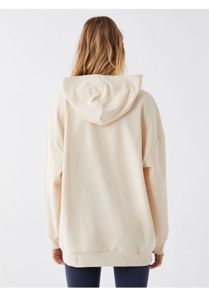 Lcw Vision Bej Baskılı Uzun Kollu Oversize Kadın Hoodie indirimleri