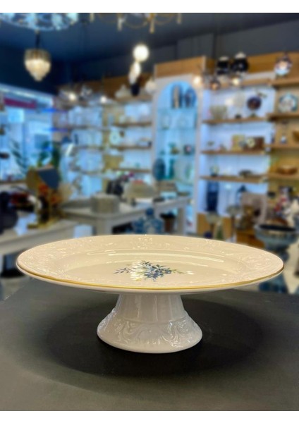 Rolyef Blue Ayaklı Kayık Tabak 32X20CM fiyatları