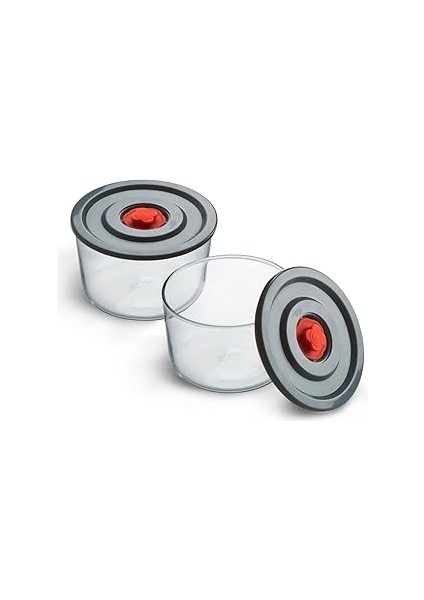 Simax Yuvarlak 2’li Borosilikat Cam Saklama Kabı Seti, 0.35 L x 2, 116×76 Mm, Sızdırmaz Kapak, Mikr