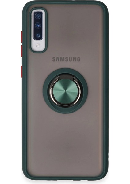 A70 Kılıf Montreal Yüzüklü Silikon Kapak - Yeşil