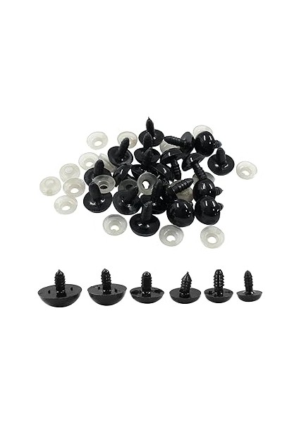 Orhanucuzluk Amigurumi Siyah Kilitli Saf Göz 8 mm (100 Çift)