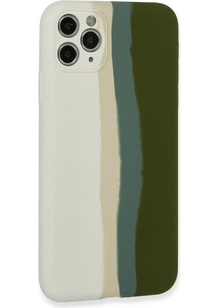 Iphone 11 Kılıf Ebruli Lansman Silikon - Beyaz-Yeşil modelleri