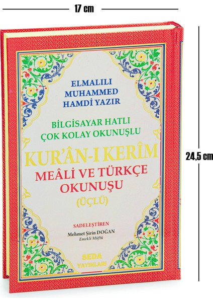 Üçlü Mealli Arapça Türkçe Okunuşlu Kuranı Kerim Orta Boy modelleri