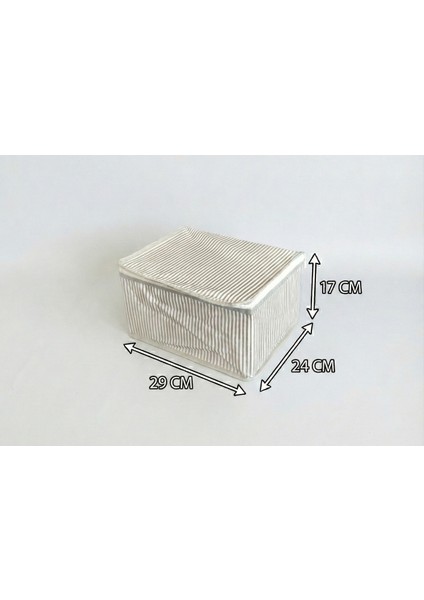 6'lı Gri Çizgili Çorap Hurcu | Çok Amaçlı Dolap Içi ve Çekmece Içi Düzenleyici 29X24X17 cm