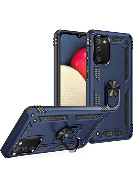 A02S Kılıf Sofya Yüzüklü Silikon Kapak - Lacivert fiyatları