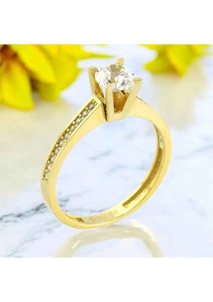 14 Ayar Altın Tektaş Yüzük - 0201160 fiyatları