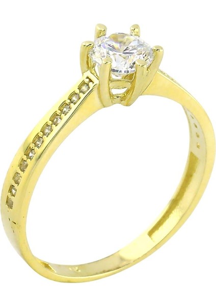 14 Ayar Altın Tektaş Yüzük - 0201173