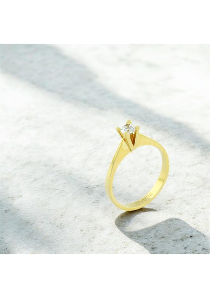 14 Ayar Altın Tektaş Yüzük - 0198863 fiyatları