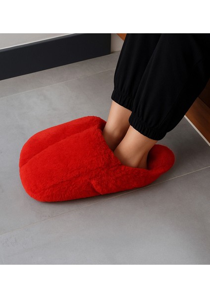 Ayak Isıtıcı Peluş Panduf – Kapalı Tasarım Ev Terliği