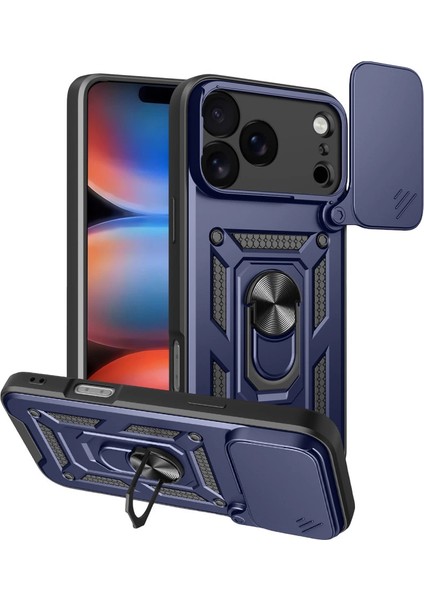 Iphone 17 Pars Yüzüklü Silikon - Lacivert