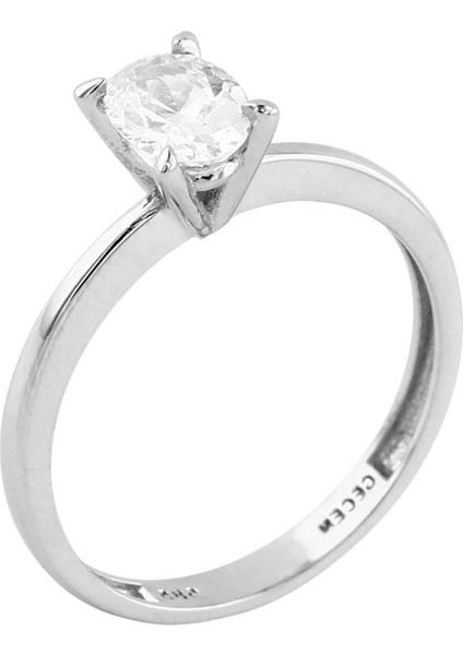 14 Ayar Altın Tektaş Yüzük - 0198869