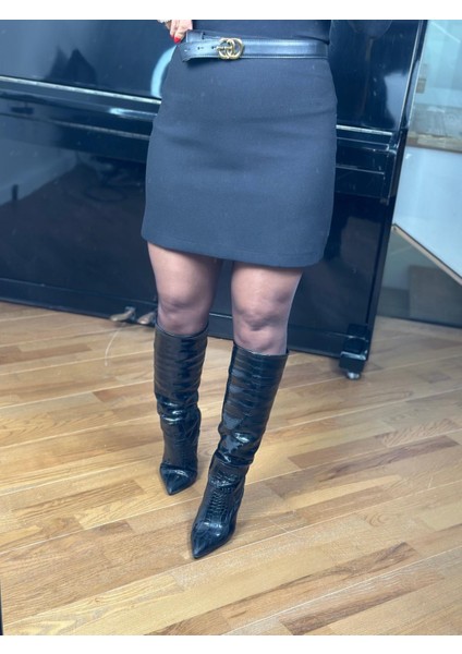 Siyah Klasik Düz Etek fırsatları