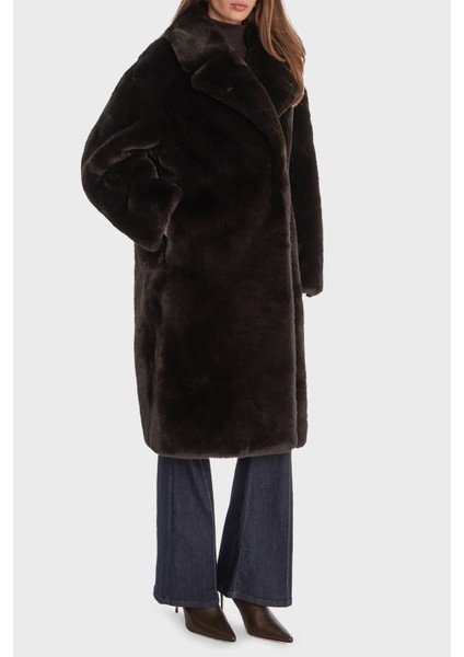 Vanna Regular Fit Kruvaze Yaka Uzun Suni Kürk Kaban W5BL95WJ110 Bayan Kaban W5BL95 WJ110 G1H3