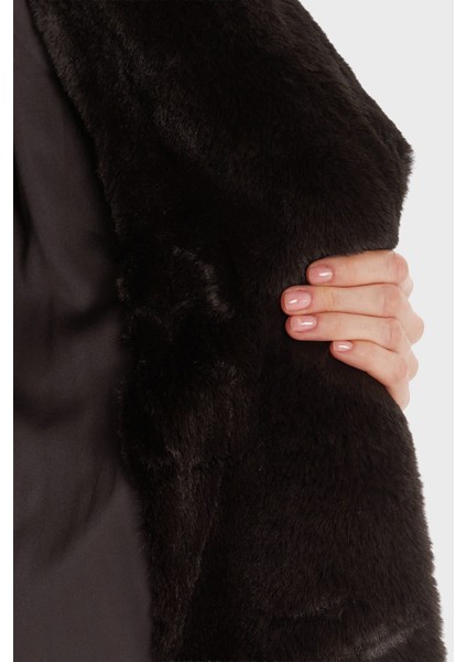 Vanna Regular Fit Kruvaze Yaka Uzun Suni Kürk Kaban W5BL95WJ110 Bayan Kaban W5BL95 WJ110 G1H3 indirimleri