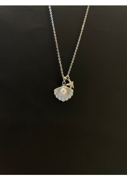 Ithal Minimal Yıldızlı Incili Istiridye Kadın Gümüş Kolye fiyatları