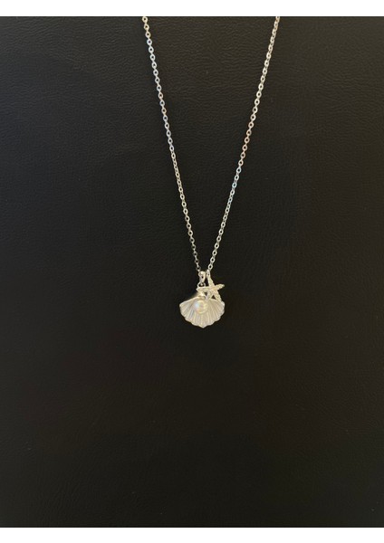 Ithal Minimal Yıldızlı Incili Istiridye Kadın Gümüş Kolye modelleri