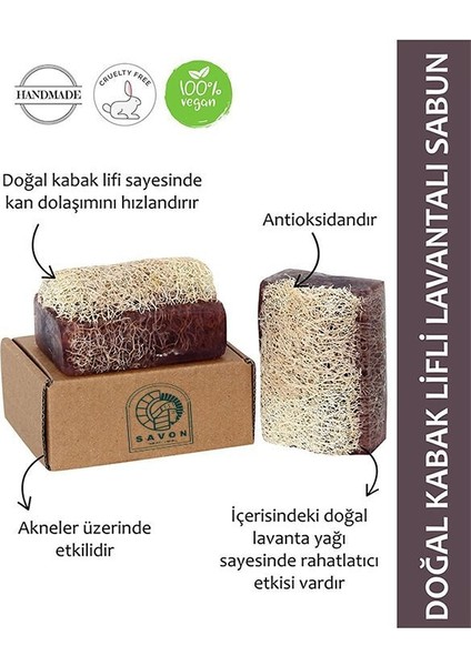 Doğal Kabak Lifli Lavanta Sabunu 130 gr