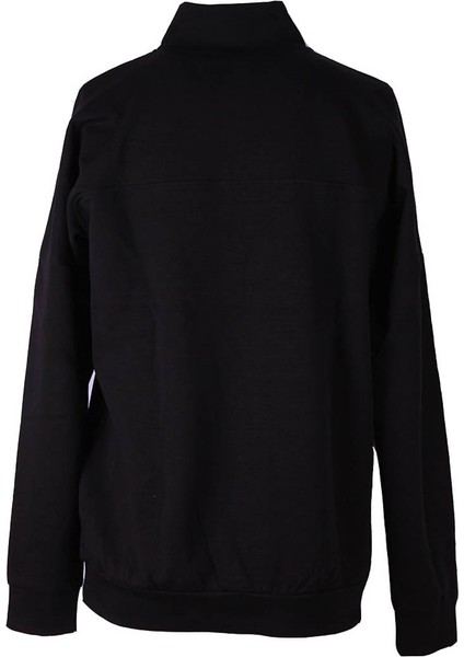 Double Face Yarım Fermuar Siyah Erkek Sweatshirt 1216 modelleri