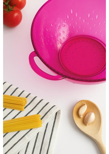 Akrilik Pembe Makarna Süzgeçi & Sebze Meyve Süzgeçi indirimleri