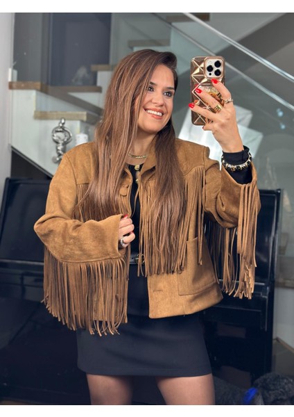 Püsküllü Satab Süet Ceket modelleri