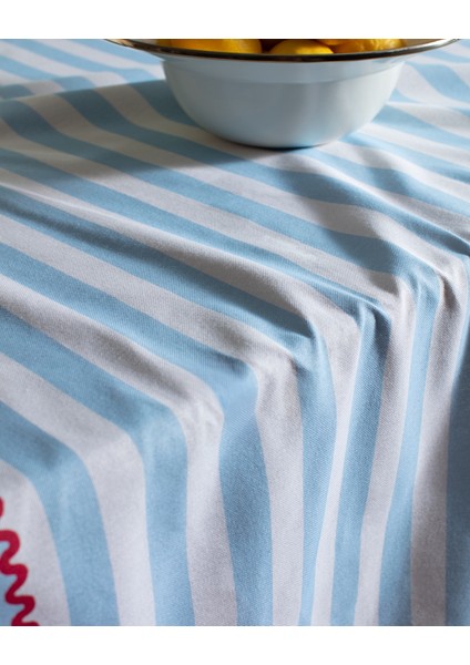 Louve Masa Örtüsü - Mavi/beyaz - 150X150 cm