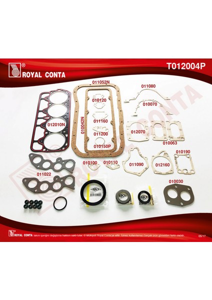 Mtxdpn Motor Takim Contasi Full Skt Keçe Reinz Subap Las M131 Dkş 1600 88