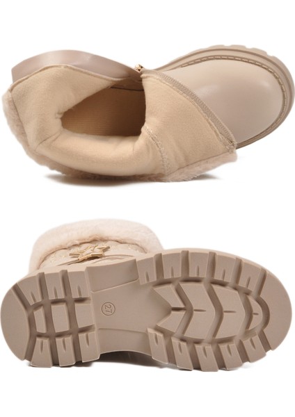 Bej Içi Polarlı Fermuarlı Kız Çocuk Bot Evla P indirimleri