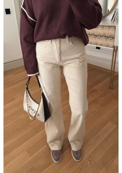 Kadife Orijinal Pantolon- Ekru