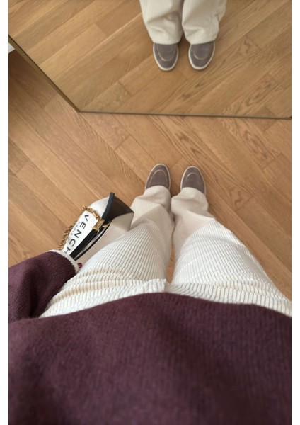 Kadife Orijinal Pantolon- Ekru modelleri