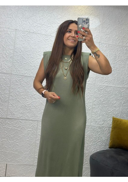 Yeşil Vatkalı Modal Kumaş Elbise fiyatları