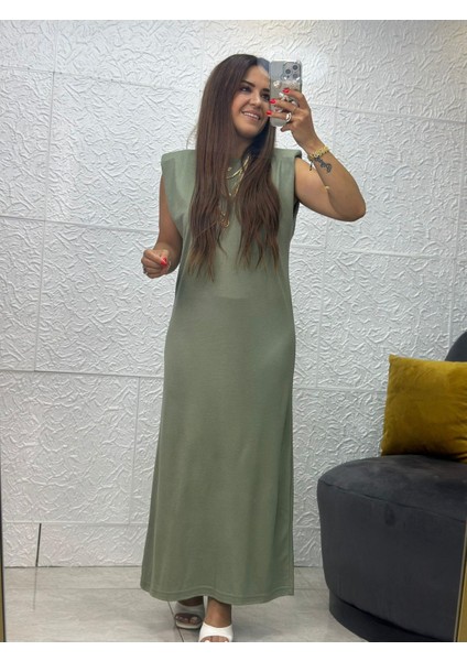 Yeşil Vatkalı Modal Kumaş Elbise fırsatları