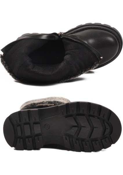 Siyah Içi Polarlı Fermuarlı Kız Çocuk Bot Evla P indirimleri