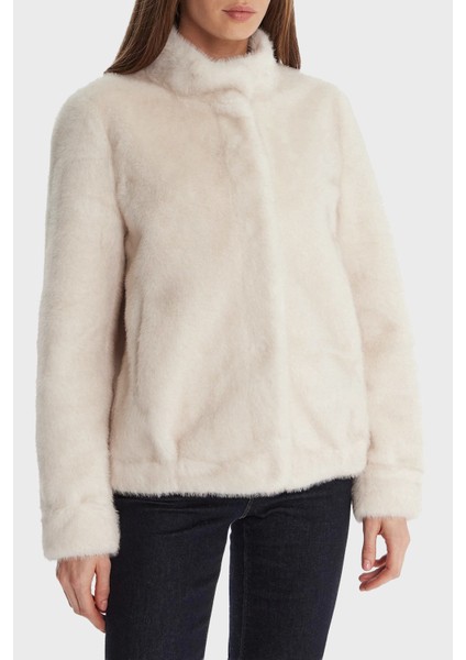 Luna Regular Fit Dik Yaka Suni Kürk Mont W5BL64W3920 Bayan Mont W5BL64 W3920 G012