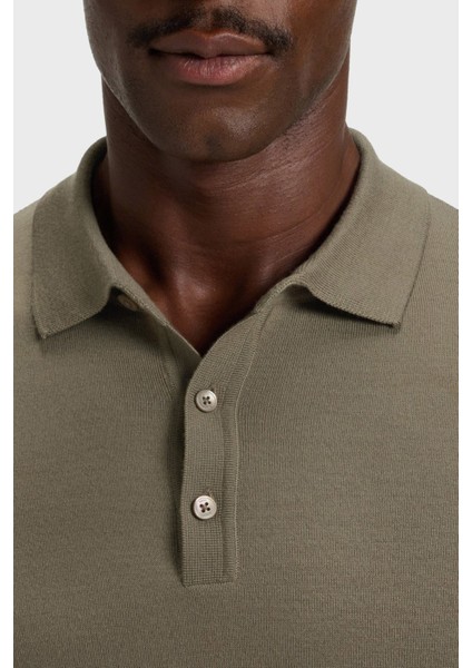 Yünlü Regular Fit Düğmeli Polo Yaka Kazak Erkek Polo Yaka Kazak 50476357 245 fiyatları