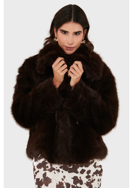Oversize Geniş Yaka Yumuşak Dokulu Kürk Bayan Kürk 68912364942P98 fırsatları