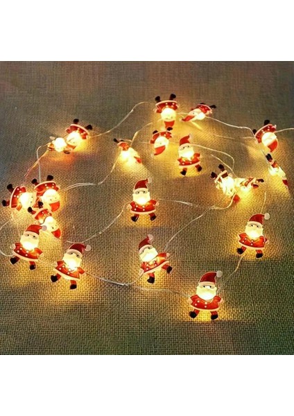 Kırmızı Yılbaşı LED Işık, Noel Baba, Kardan Adam, Çam Ağacı, Dekoratif, Parti Süs, 2 Metre