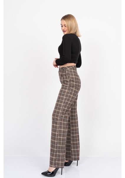 Royal Plaid Palazzo – Premium Ekose Wide Leg Pants 30325 fırsatları