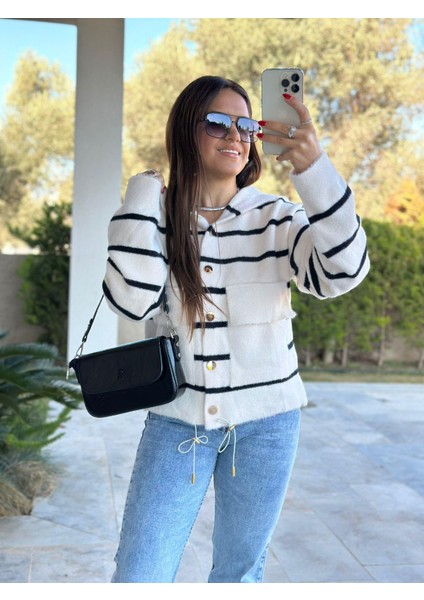 Beyaz Siyah Hırka modelleri