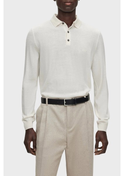 Yünlü Regular Fit Düğmeli Polo Yaka Kazak Erkek Polo Yaka Kazak 50476357 131